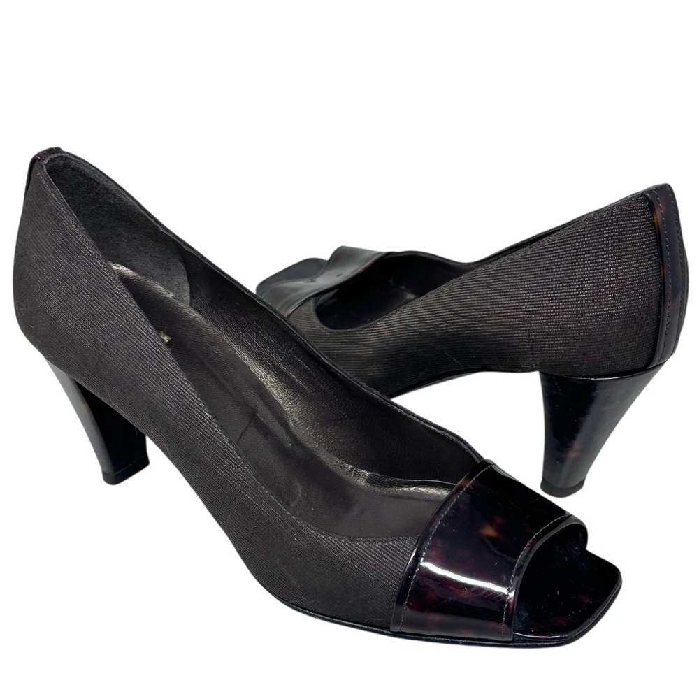 Stuart Weitzman Brown Tortoise Shell Patent Leather Pumps Heels 6